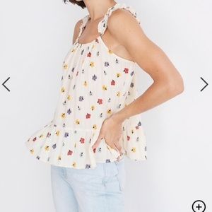Madewell Floral Ruffled Top